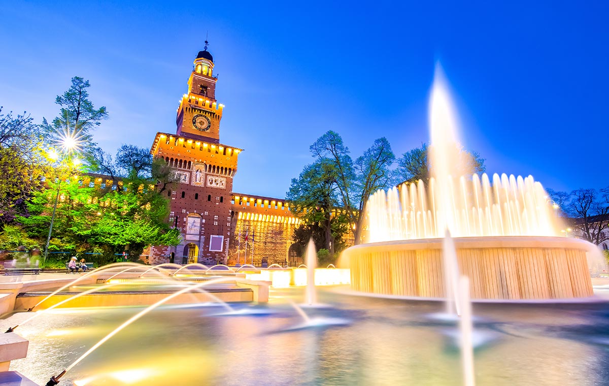 Take luxurious last minute business class flights to Milan to see historic luxury at Sforza Castle. Take luxurious last minute business class flights to Milan to see historic luxury at Sforza Castle. - IFlyFirstClass